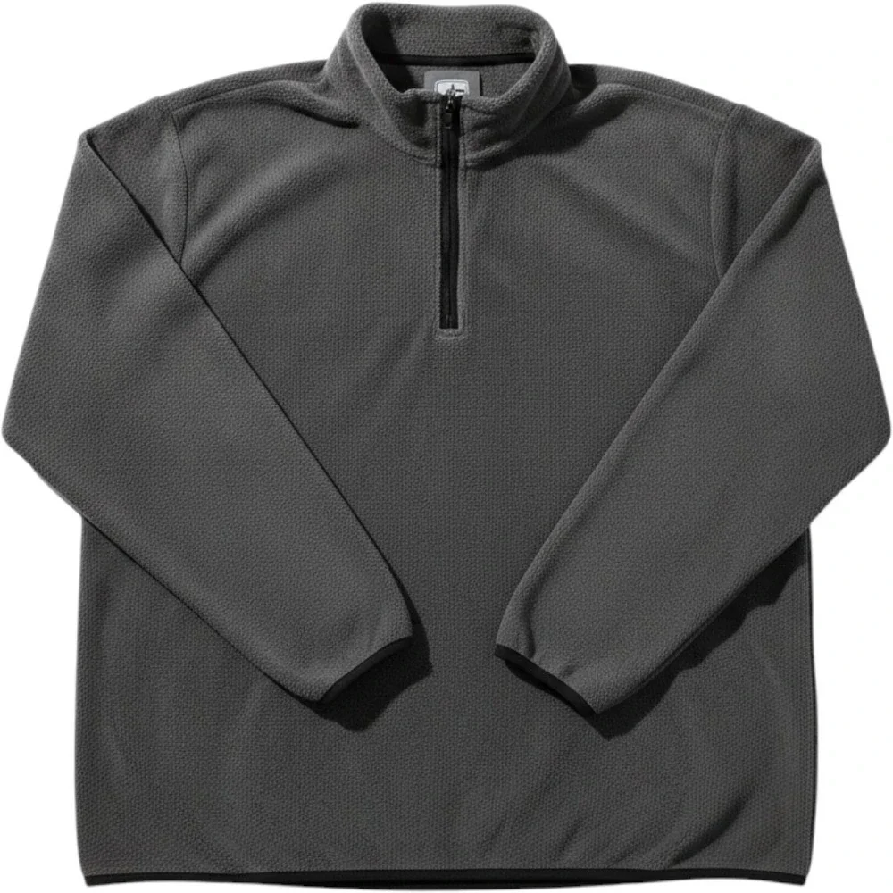 Athletech Mens‎ XL Charcoal Gray Quarter Zip Fleece Pullover Mock Neck Jacket